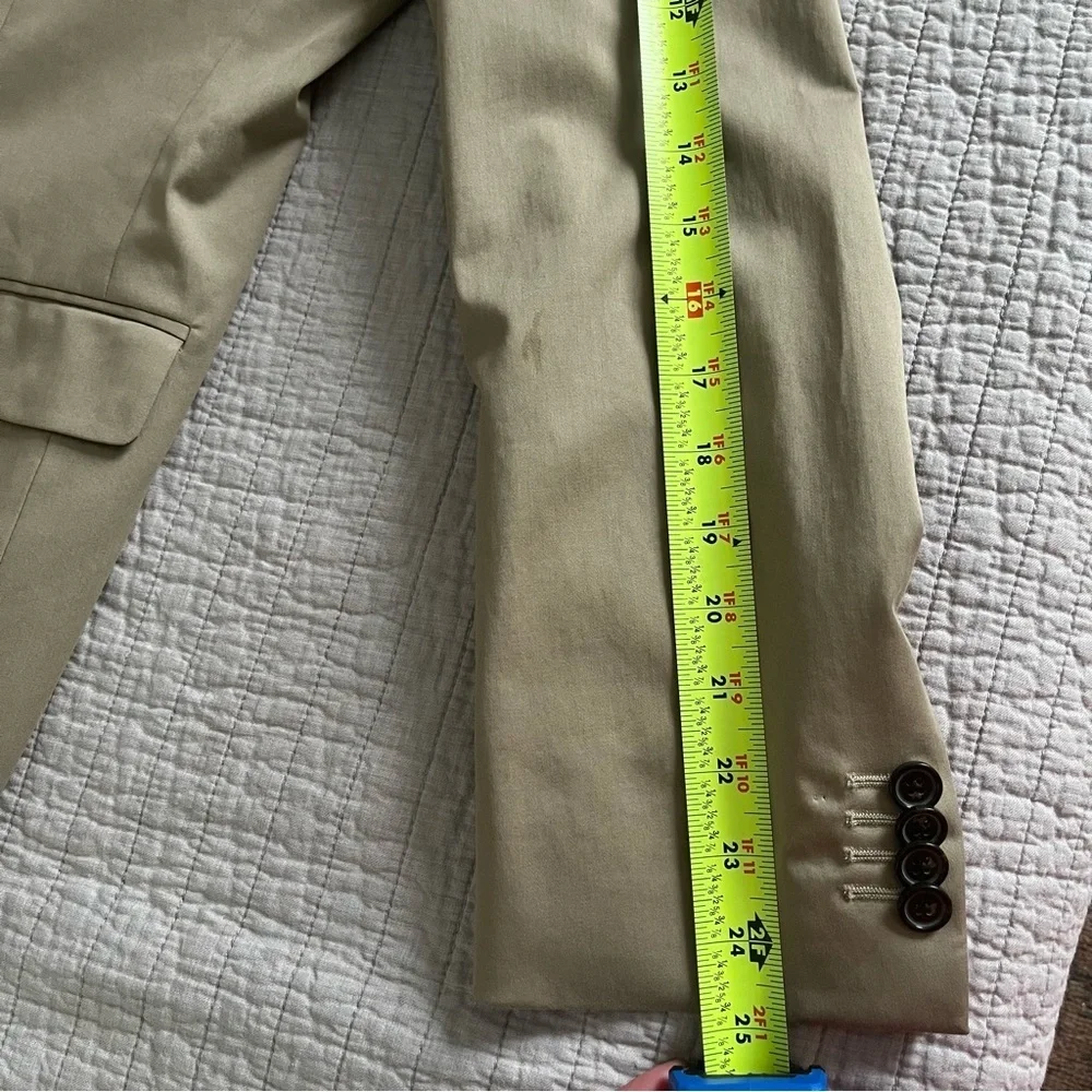 Banana Republic Sport Coat Blazer Cotton Khaki Tan Slim Fit Stretch Men’s 44R‎